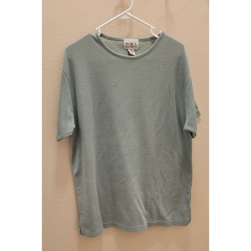 Jessica Stevens Womens L Pullover Turquoise Knit Top